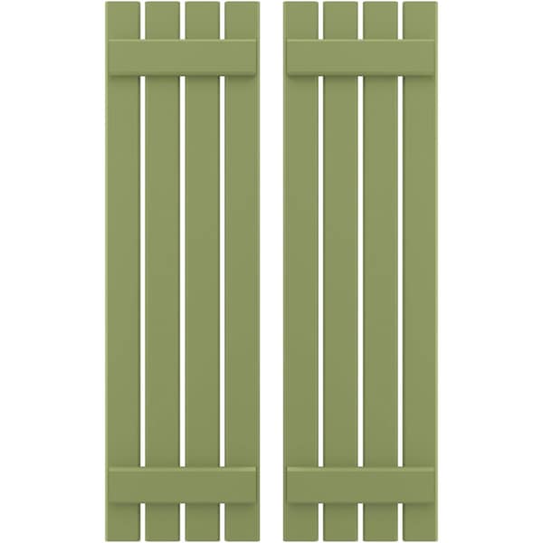 Ekena Millwork Americraft 4-Board, 2 Batten Exterior Real Wood Spaced Board-n-Batten Shutters, ARW101SB415X77MGH, PR ARW101SB415X77MGH - main